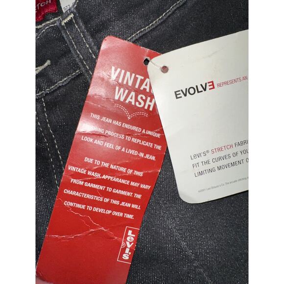 VINTAGE Y2K NEW WITH TAG FADED BLACK LEVIS 518 SUPERLOW STRETCH BOOTCUT JEANS - Picture 8 of 9